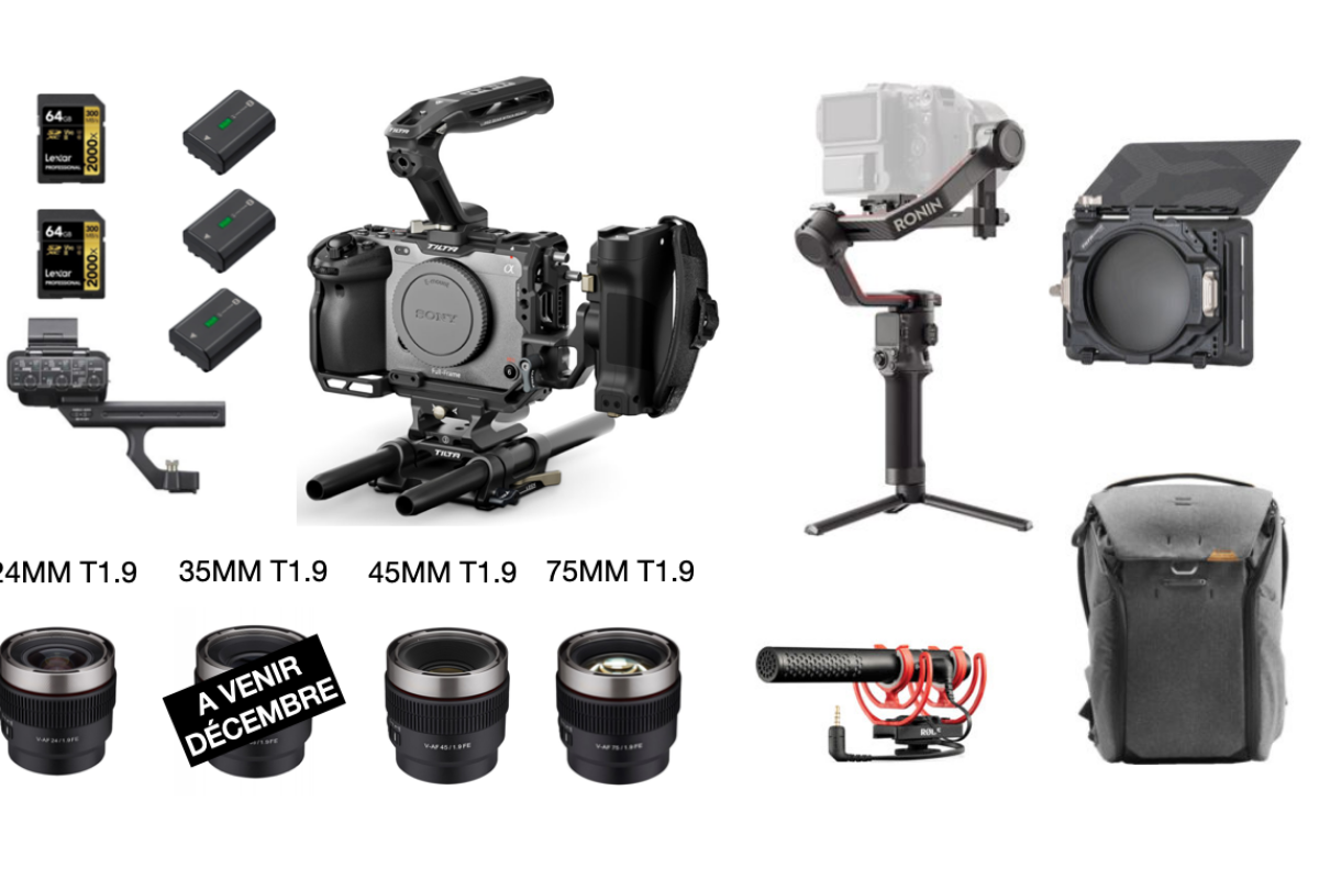 Location Kit Ultime Sony FX3 + 3 objectifs vidéo + stab + Matte box avec VND + micro - Lightyshare