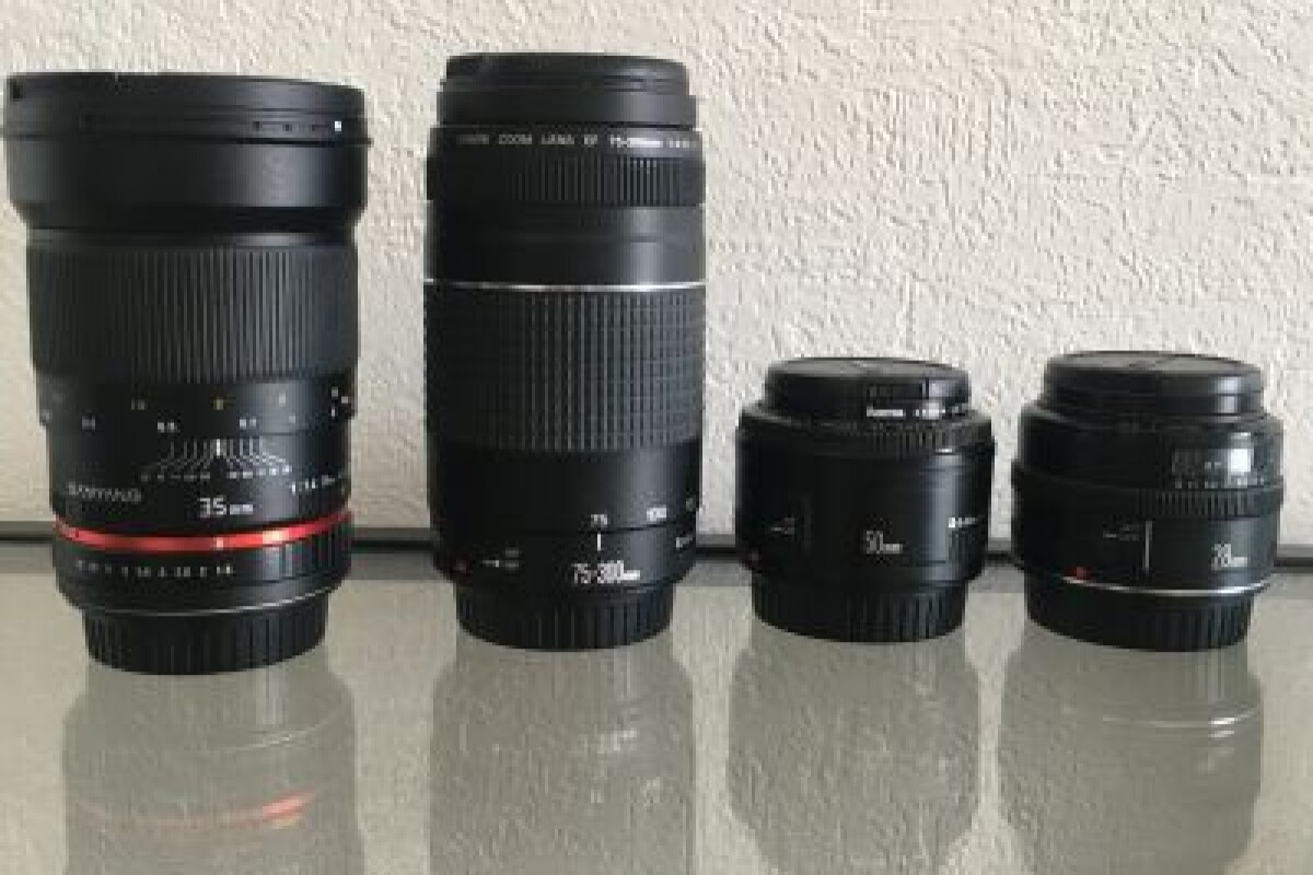 Location Pack objectifs EF Canon Samyang 28mm/35mm/50mm/75-300mm - Lightyshare