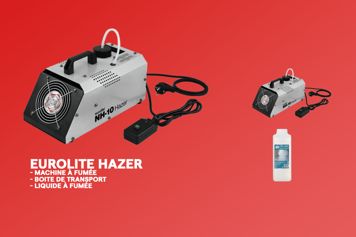 Location Machine à fumée 400W Eurolite Nh-10 Hazer + 1L de liquide offert - Lightyshare