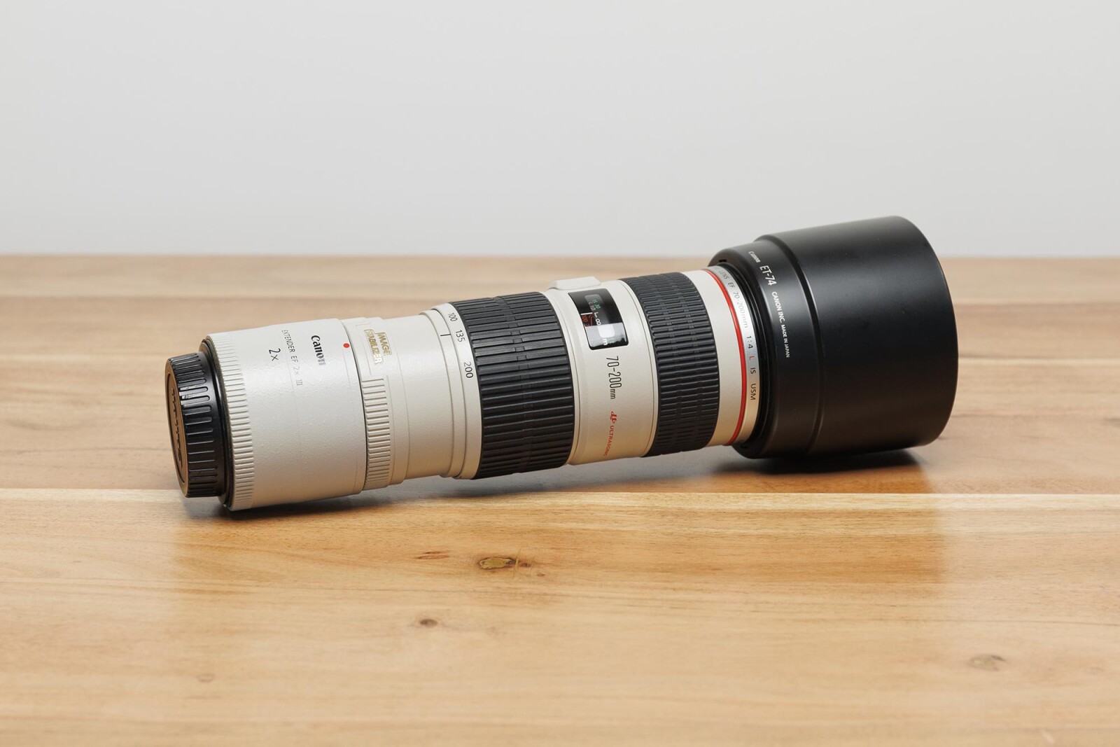 Objectif Canon EF 70-200mm f/4L IS USM + extender Canon EF 2x III - Photo 1 sur 4