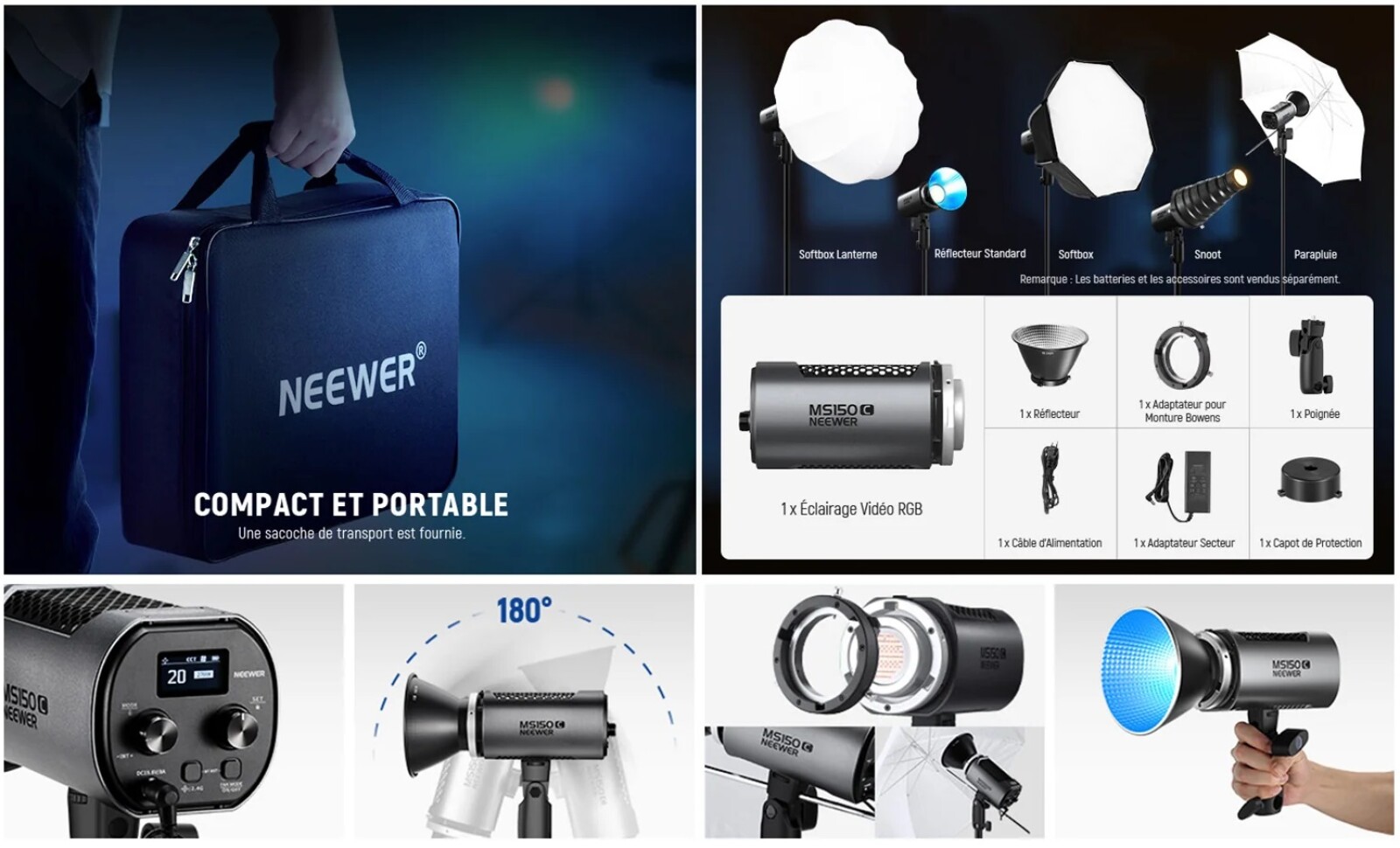Neewer MS150C LED RGB 150W - Photo 3 sur 5