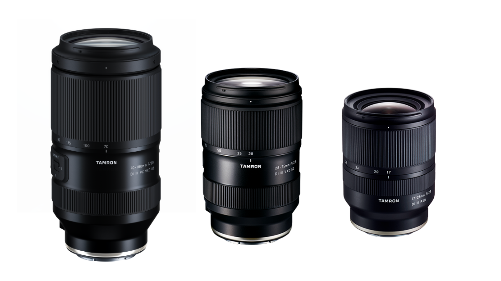 Pack x3 Tamron f/2.8 : 17-28mm, 28-75mm, 70-180mm - Photo 1 sur 1