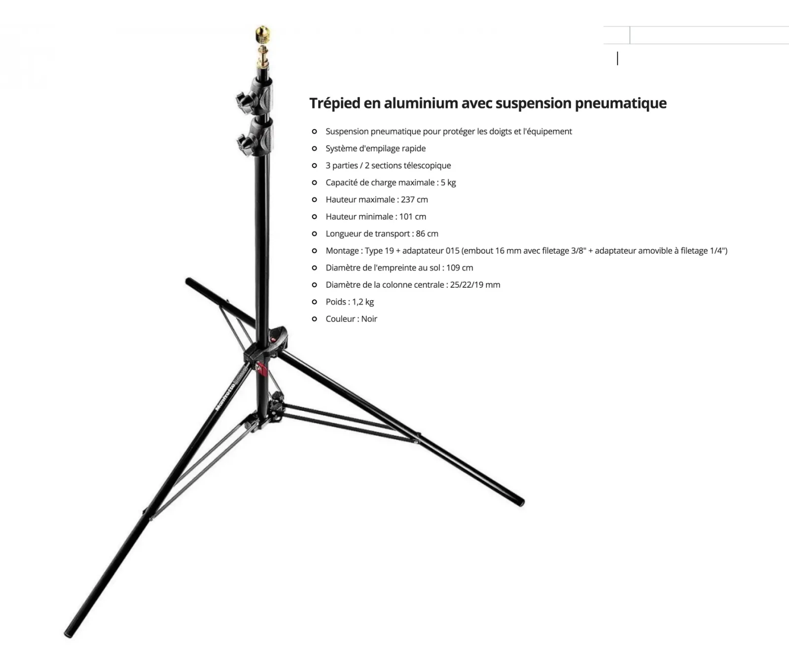 Manfrotto 1052 Bac - Photo 1 sur 2