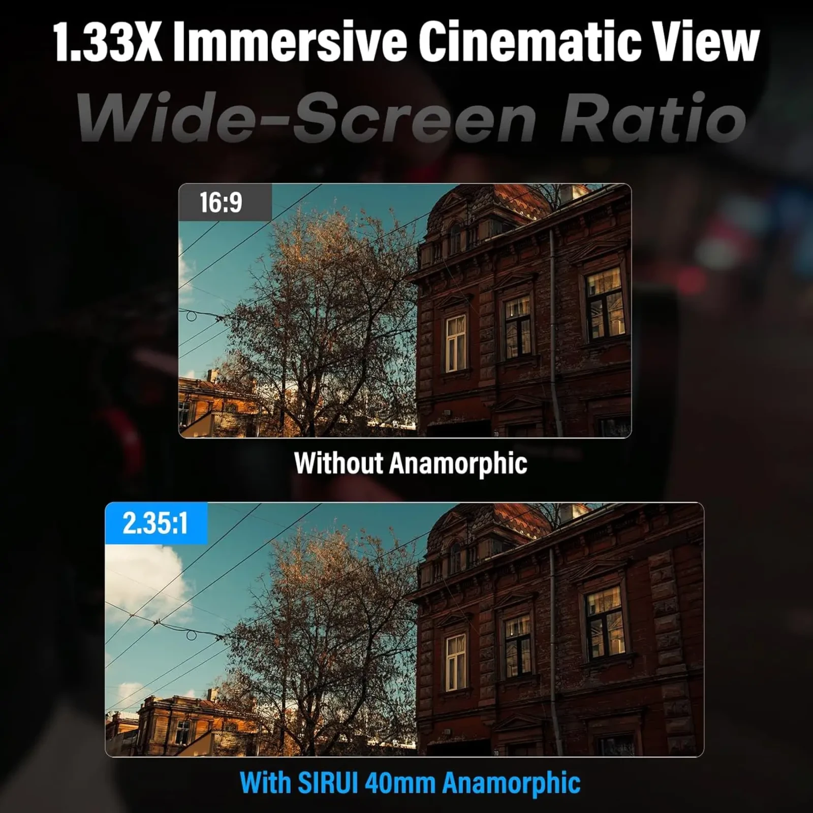 SIRUI 40mm T1.8 1.33X Anamorphic Lens Autofocus (Monture E) - Photo 4 sur 5