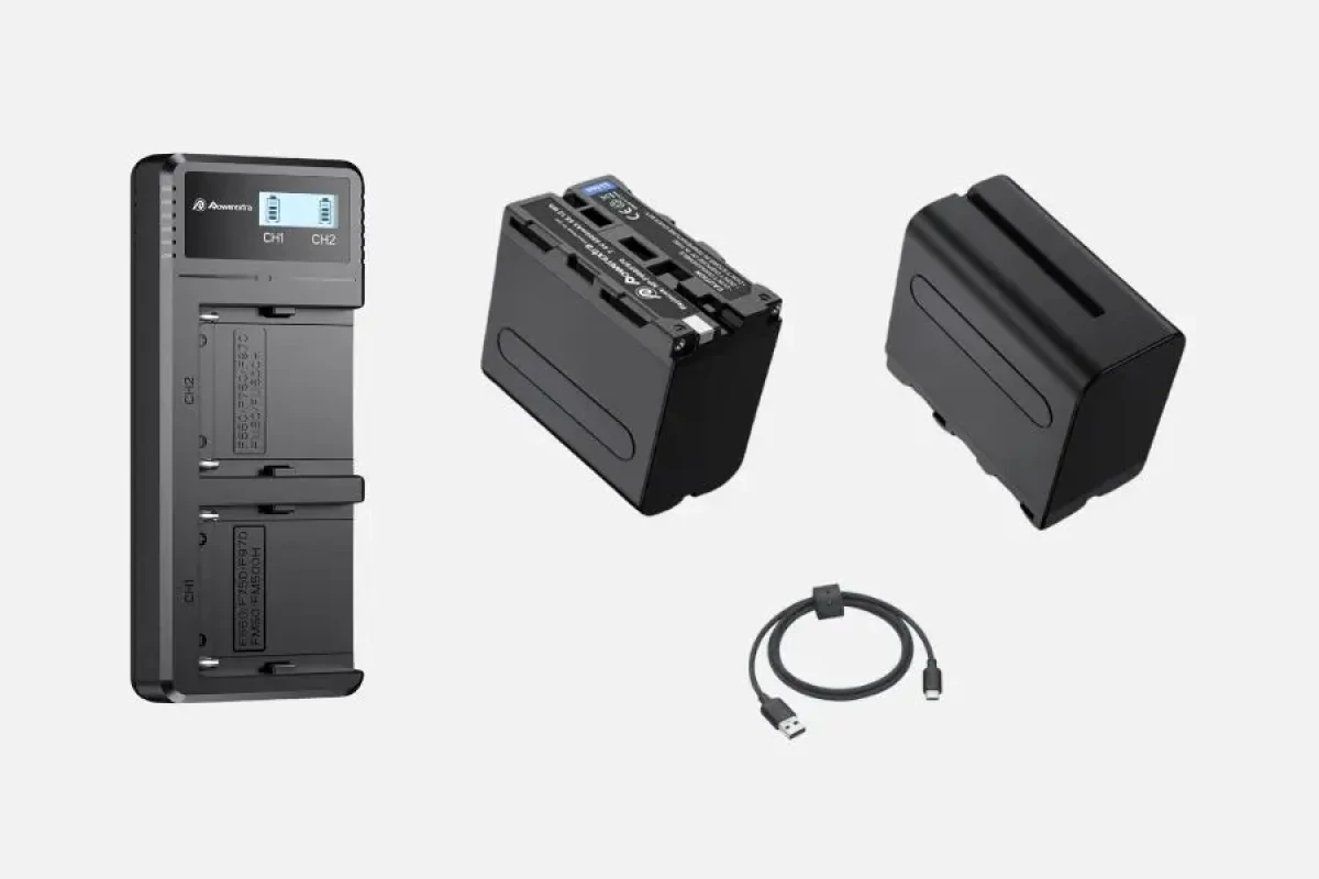 Location Powerextra Chargeur avec 2 batteries F970 - Lightyshare
