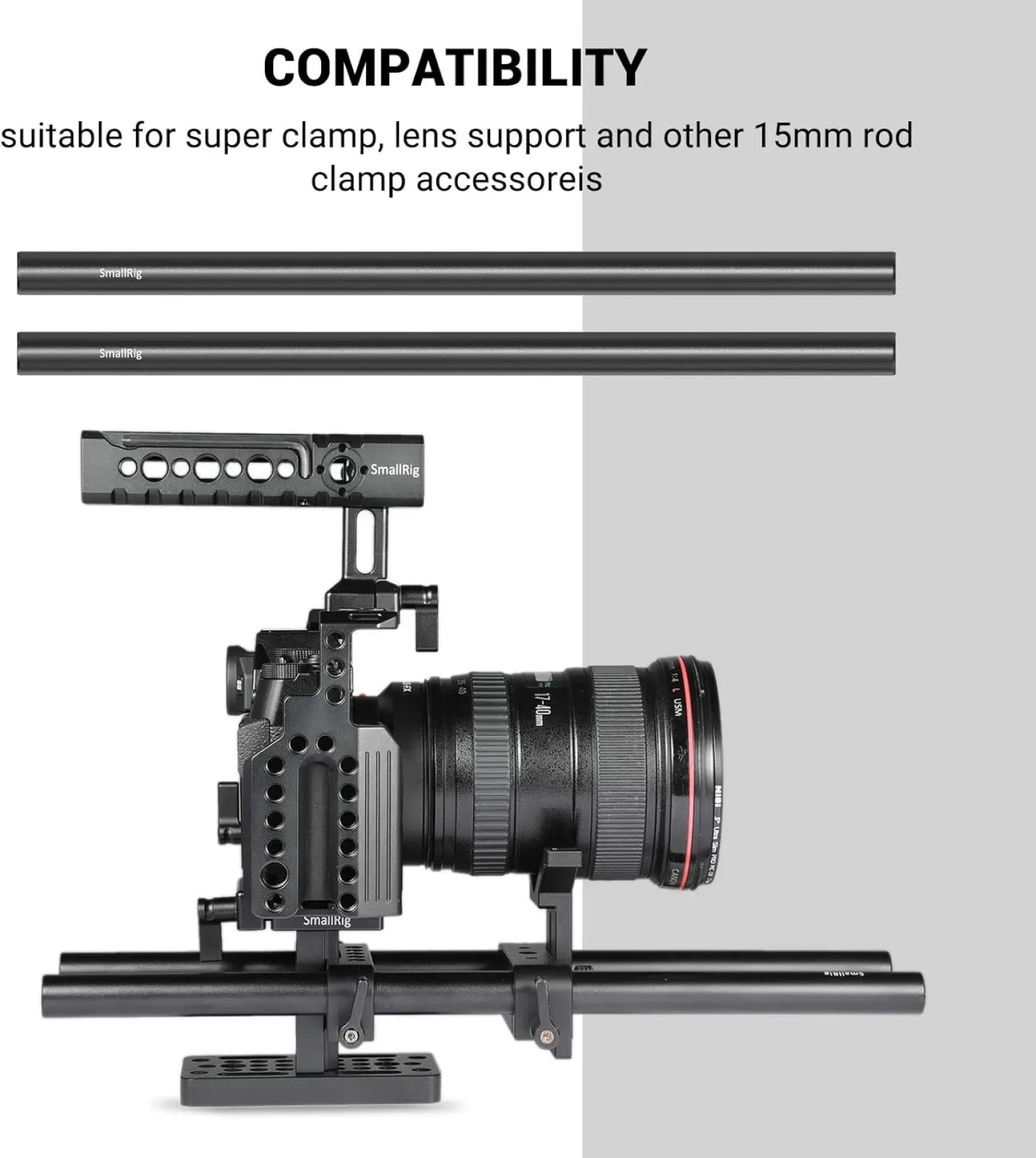 SmallRig 15mm Rod en Alliage D'aluminium 30cm - Photo 3 sur 5
