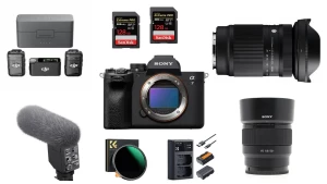 Location Pack Sony Alpha 7IV (A74) + 2 objectifs + Micro d'ambiance + Micros HF (DJI mic 2)