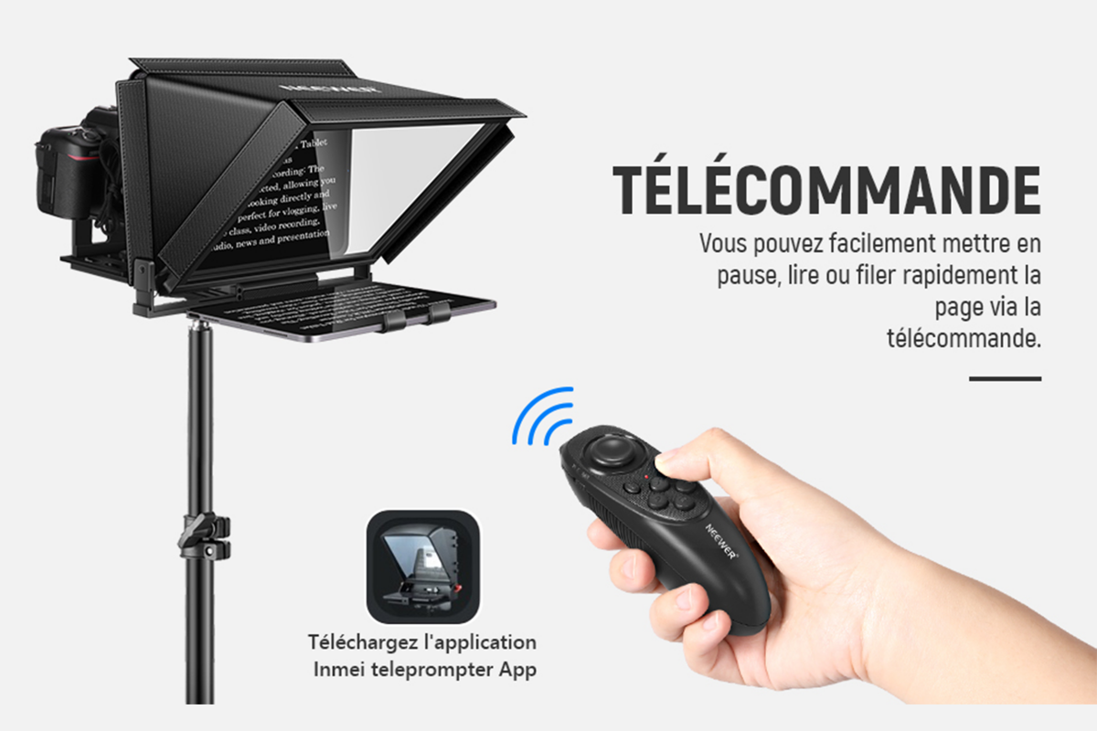 Location Prompteur Neewer X12 - Commande à distance avec télécommande - Lightyshare