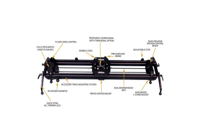 Location Slider CINEVATE Horizen 4 ft (122 cm) - 100 mm Bowl + Tete fluide MILLER - Arrowx 3 
