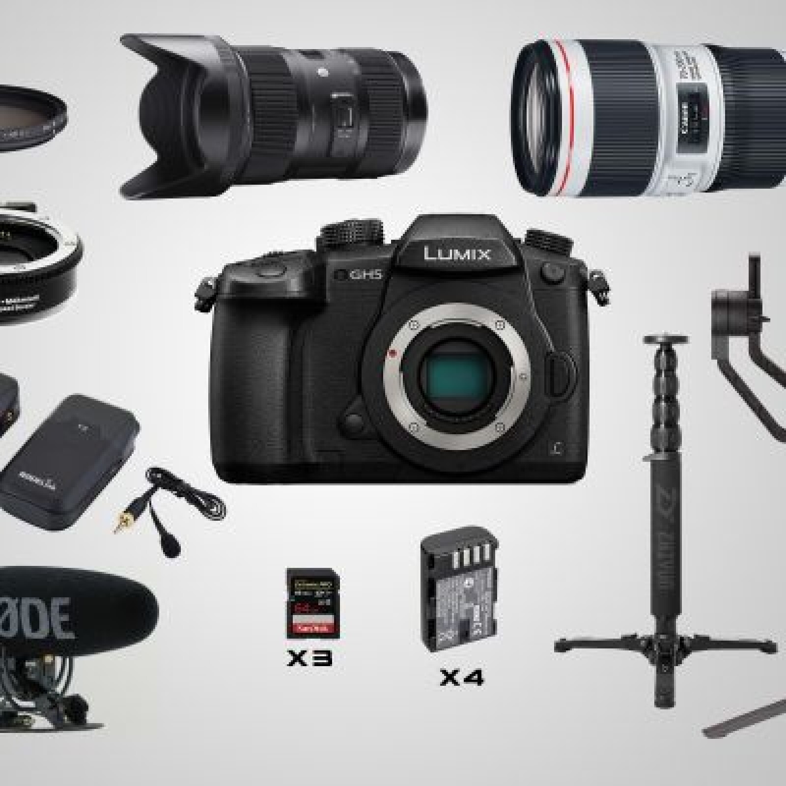 Panasonic GH5 + V-Log + Metabones EF SpeedB m43 0.71x + Sigma Art 18-35 + Canon 70-200 f/4 + Zhiyun Crane 2 + Micro HF + Micro canon - Photo 1 sur 1