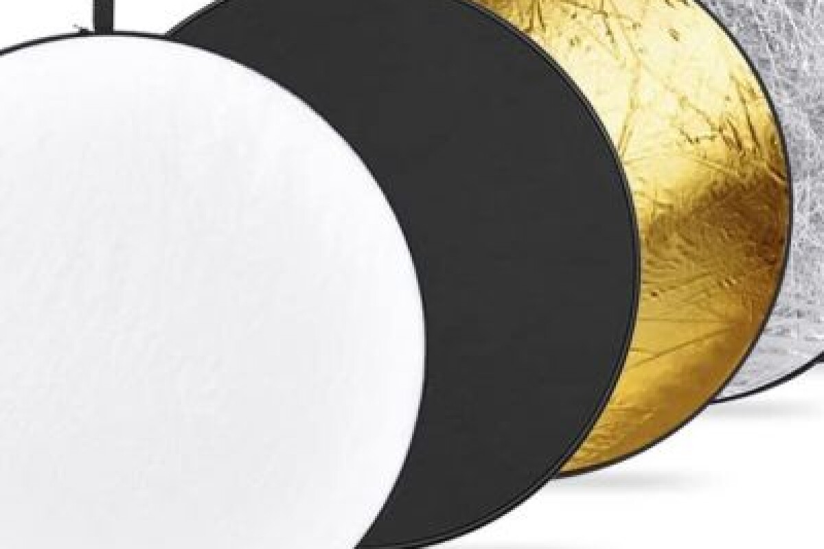 Location Réflecteur de lumière 5 en 1, 110 cm - Noir, doré, Argent, Blanc - Lightyshare