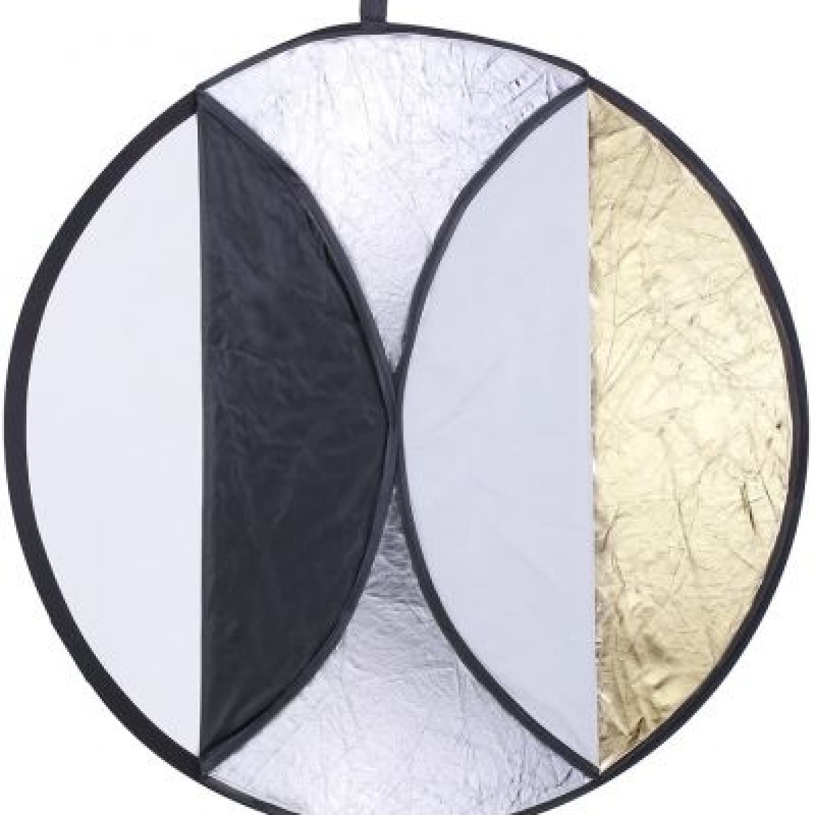 Réflecteur de lumière 5 en 1, 110 cm - Noir, doré, Argent, Blanc - Photo 2 sur 2