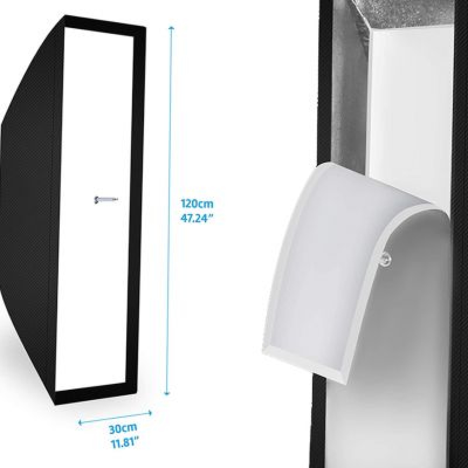 2 x Softbox Striplight  30 cm x 120 cm  monture Bowens - Photo 2 sur 3