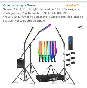 Location Neewer Kit 3 LED Lumière vidéo