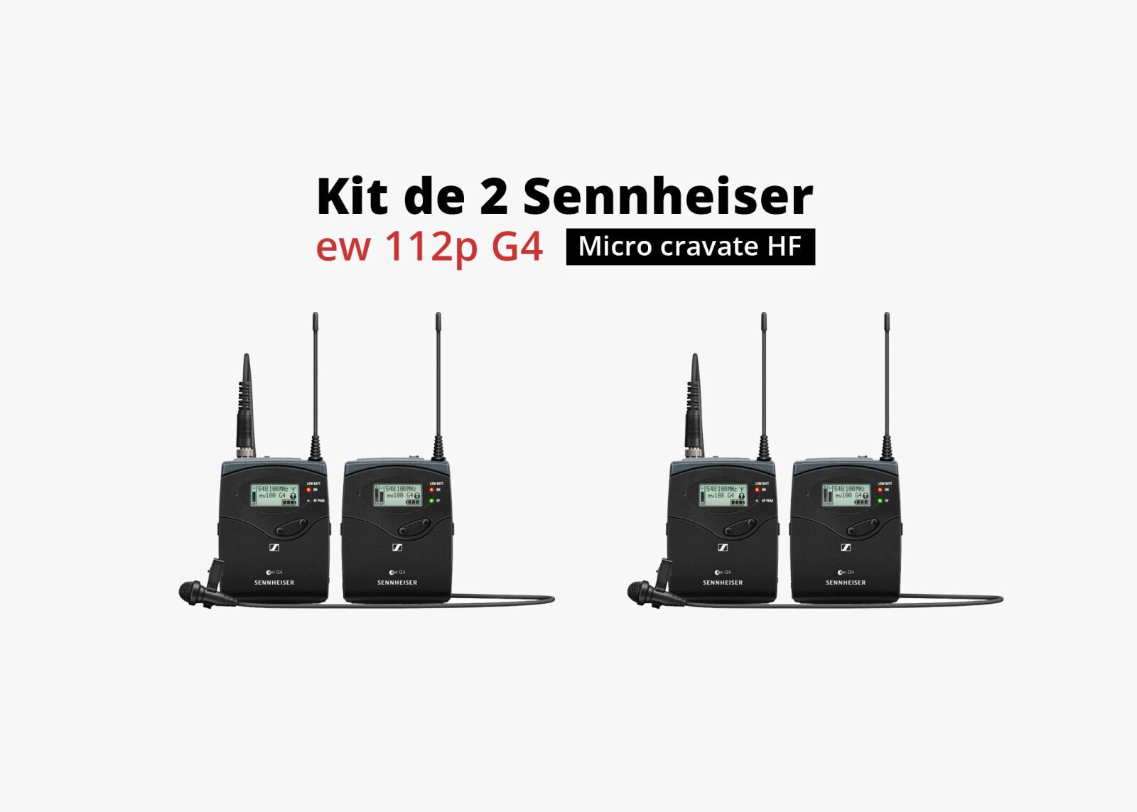 Kit 2 Sennheiser EW 112P G4 Micro cravate sans fil HF émetteur récepteur - Photo 1 sur 2
