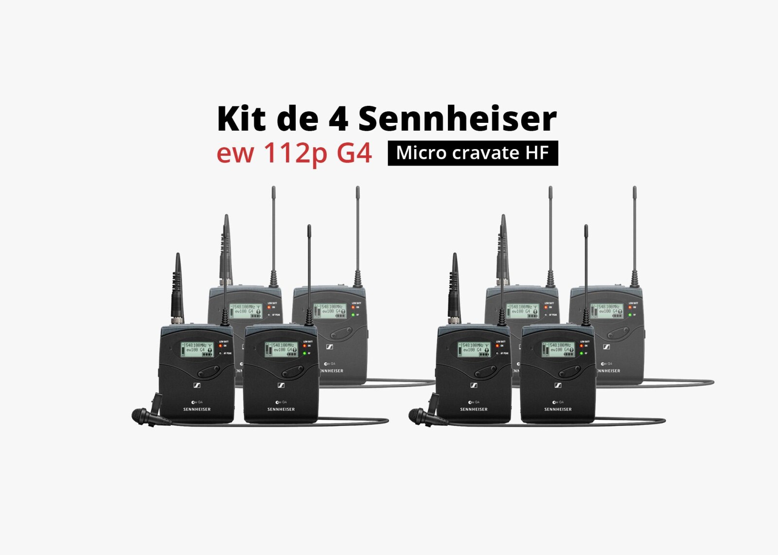 Kit 4 Sennheiser EW 112P G4 Micro cravate sans fil HF émetteur récepteur - Photo 1 sur 2