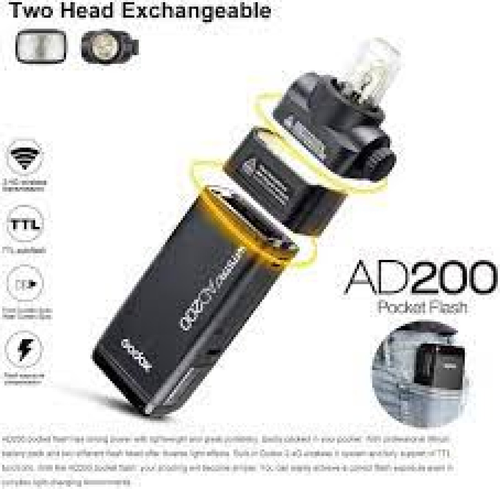 Flash studio GODOX  AD200 Pro TTL - Photo 2 sur 4