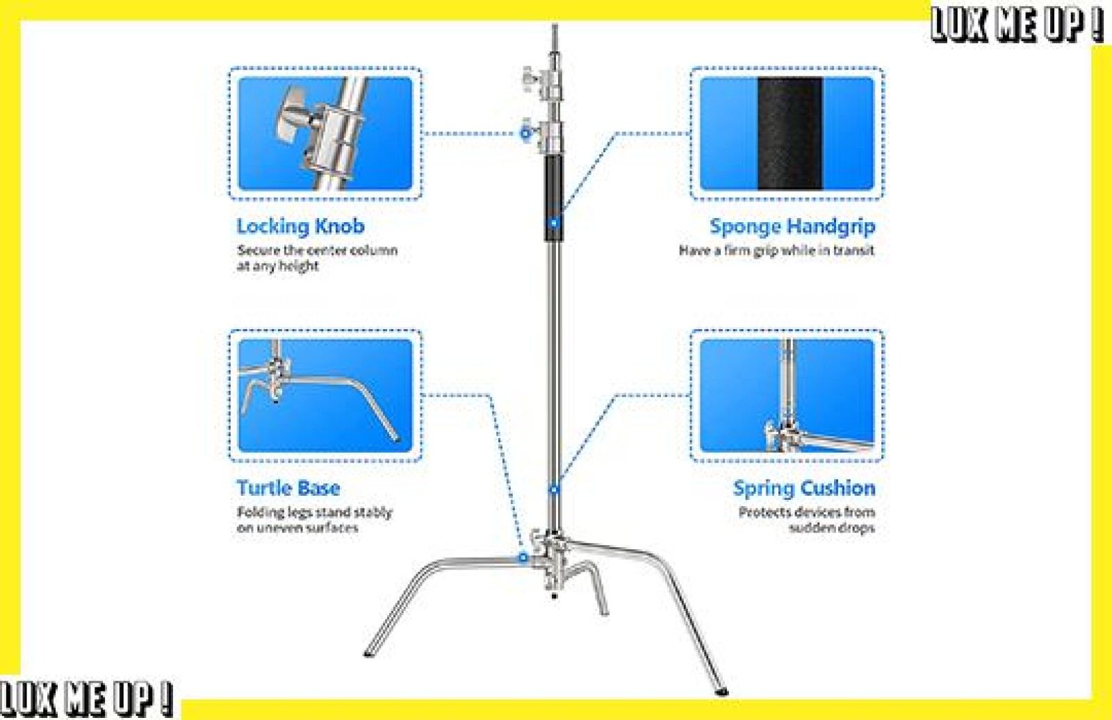 Kit 3 x 200W LED + C-Stand - Photo 8 sur 9
