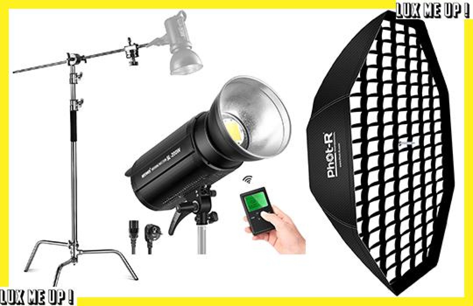 Kit 200w LED + Octa 120cm + C-Stand - Photo 1 sur 9
