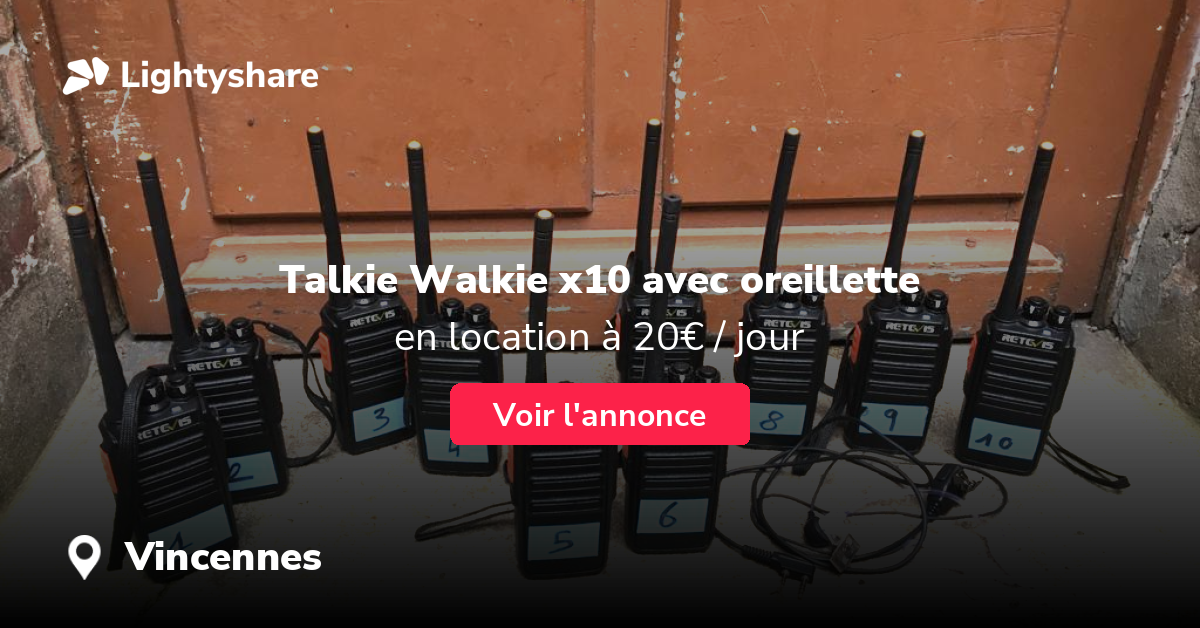Oreillette talkie-walkie en location, location oreillette talkie